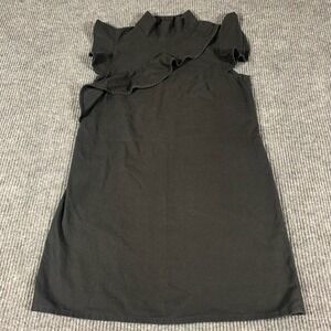 McGuire Dress Women's Medium Black Button Up Linen Blend Short Sleeve Layered